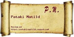 Pataki Matild névjegykártya